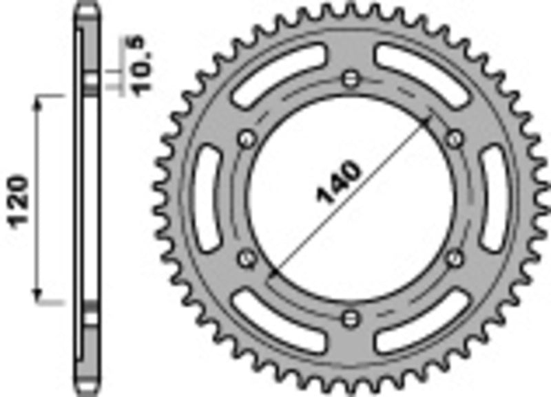 EK kettingkit 530 SRX2 17/38 – 104 schakels, PBR stalen achtertandwiel