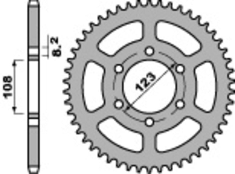 EK kettingkit 428 DEH 14/49 – 130 schakels, PBR stalen achtertandwiel