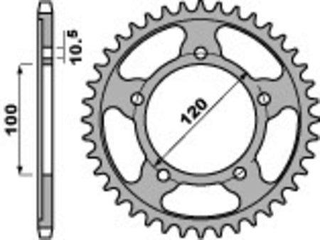 EK kettingkit 525 ZVX3 16/40 – 106 schakels, PBR stalen achtertandwiel – art. 3067032