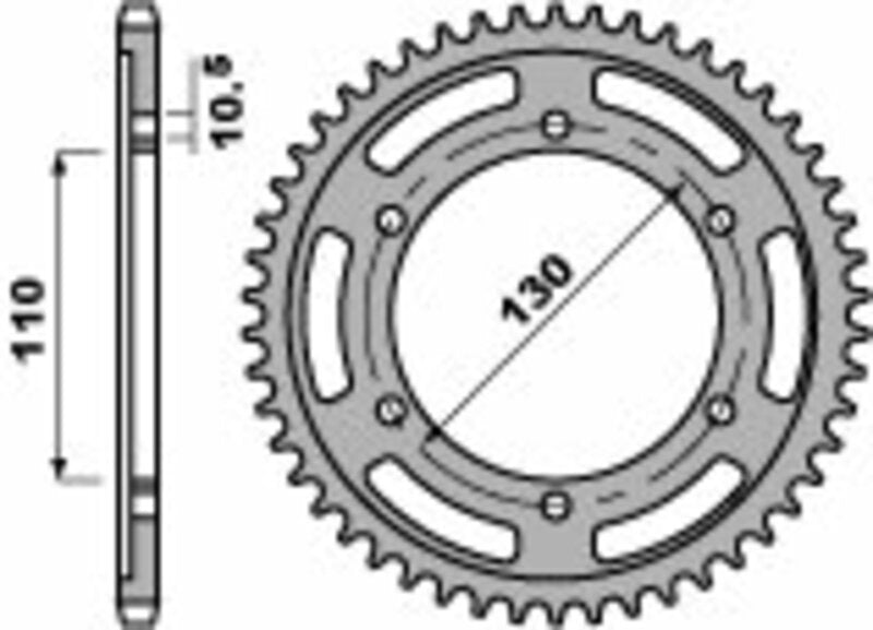 EK kettingkit 530 ZVX3 17/45 – 118 schakels, PBR stalen achtertandwiel