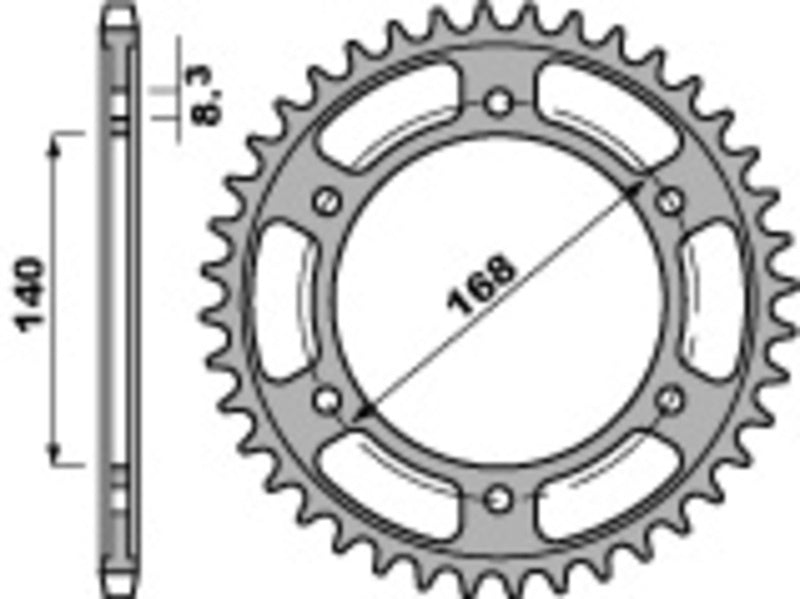 EK kettingkit 525 ZVX3 19/47 – 120 schakels, PBR stalen achtertandwiel