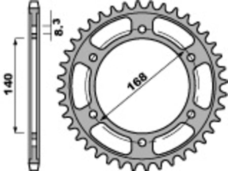 EK kettingkit 525 ZVX3 19/47 – 120 schakels, PBR stalen achtertandwiel