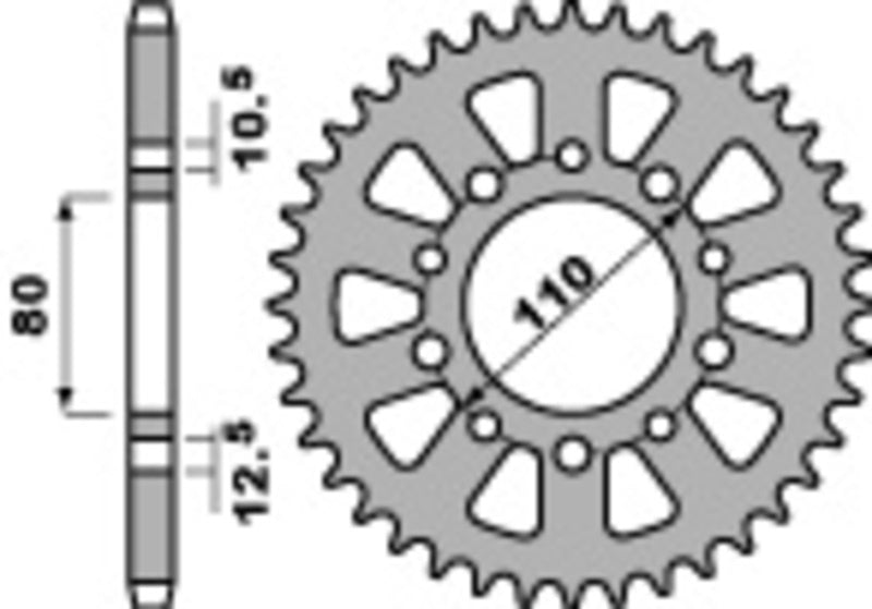 EK kettingkit 530 ZVX3 18/45 – 112 schakels, PBR stalen achtertandwiel