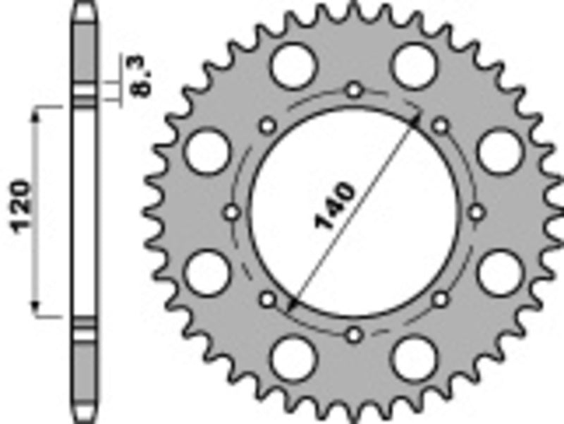 EK kettingkit 520 ZVX3 15/37 – 104 schakels, PBR stalen achtertandwiel – art. 3067408
