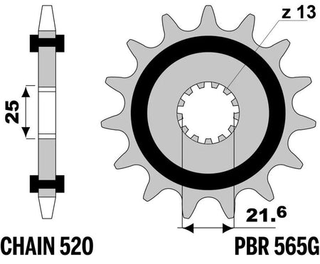 EK kettingkit 520 ZVX3 15/37 – 104 schakels, PBR stalen achtertandwiel – art. 3067408