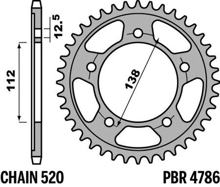 EK kettingkit 520 ZVX3 16/45 – 114 schakels, PBR stalen achtertandwiel