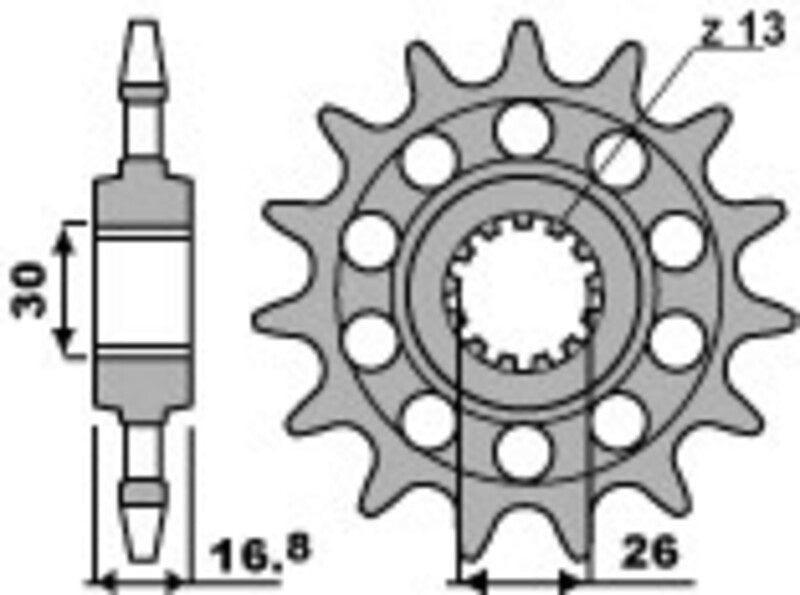 EK kettingkit 520 ZVX3 16/45 – 114 schakels, PBR stalen achtertandwiel