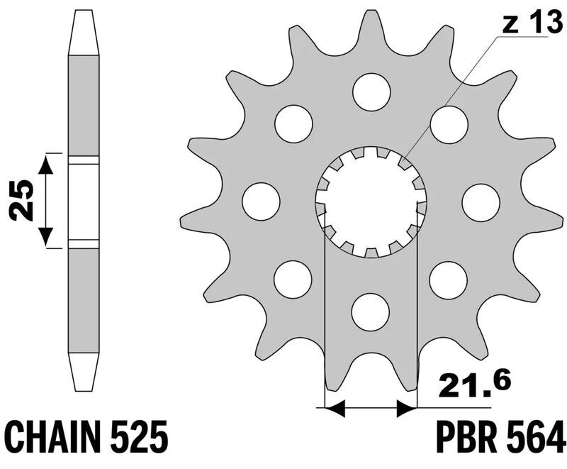 EK kettingkit 525 SRX2 15/48 – 118 schakels, PBR stalen achtertandwiel – art. 3067665