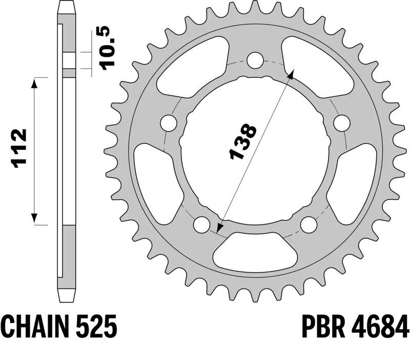 EK kettingkit 525 SRX2 16/45 – 118 schakels, PBR stalen achtertandwiel – art. 3067748