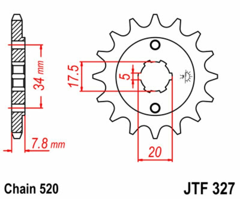 EK kettingkit 520 SRX2 13/48 – 108 schakels, JT zelfreinigend achtertandwiel