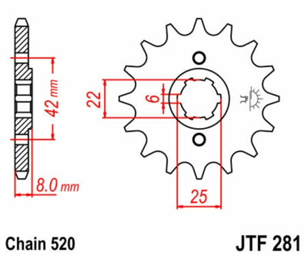 EK kettingkit 520 SRX2 14/48 – 108 schakels, JT zelfreinigend achtertandwiel – art. 3067873