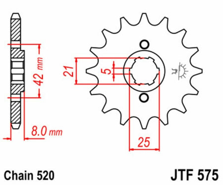 EK kettingkit 520 SRX2 15/45 – 98 schakels, JT stalen achtertandwiel