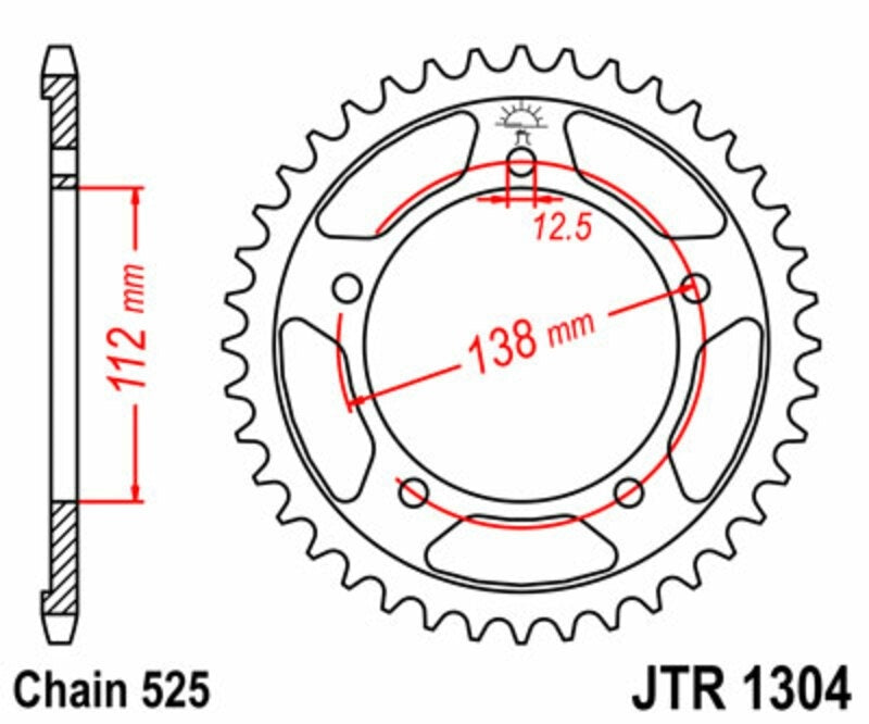 EK kettingkit 525 SRX2 16/43 – 118 schakels, JT stalen achtertandwiel
