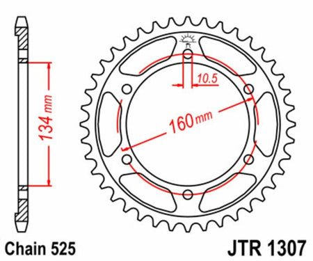 EK kettingkit 525 SRX2 16/45 – 108 schakels, JT stalen achtertandwiel – art. 3067943