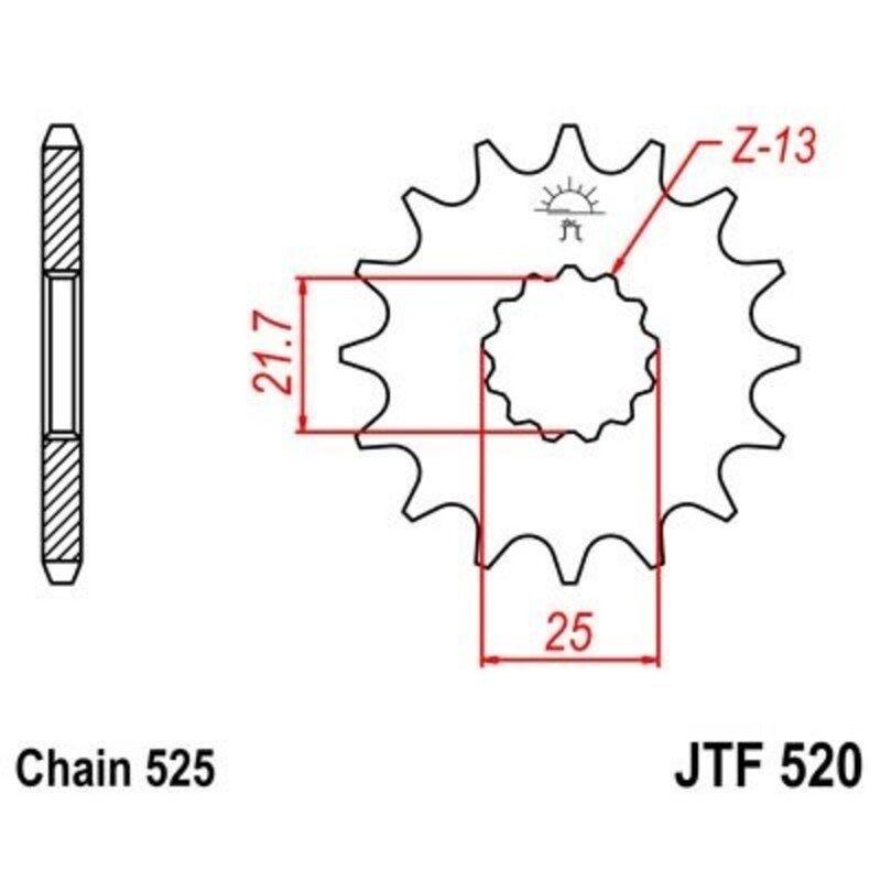 EK kettingkit 525 SRX2 16/45 – 110 schakels, JT stalen achtertandwiel – art. 3067949