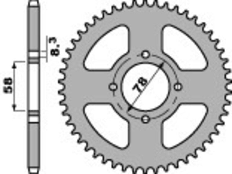 EK kettingkit 428 ZVX 14/48 – 126 schakels, PBR stalen achtertandwiel – art. 3068015