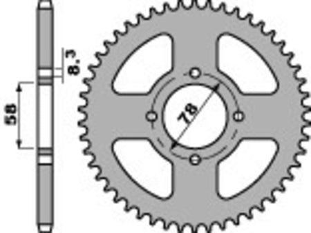 EK kettingkit 428 ZVX 14/48 – 126 schakels, PBR stalen achtertandwiel – art. 3068015