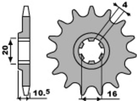 EK kettingkit 428 ZVX 14/48 – 134 schakels, PBR stalen achtertandwiel – art. 3068016