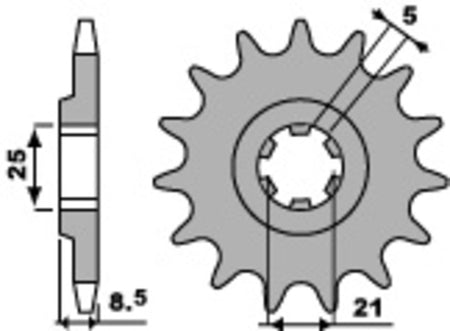 EK kettingkit 520 SRX2 14/48 – 114 schakels, PBR stalen achtertandwiel – art. 3068147