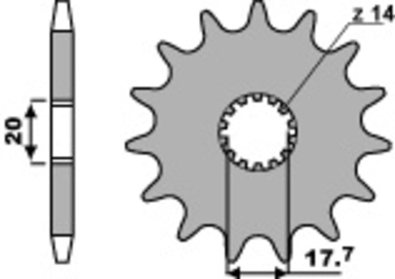 EK kettingkit 520 SRX2 13/48 – 112 schakels, PBR aluminium achtertandwiel – art. 3068228