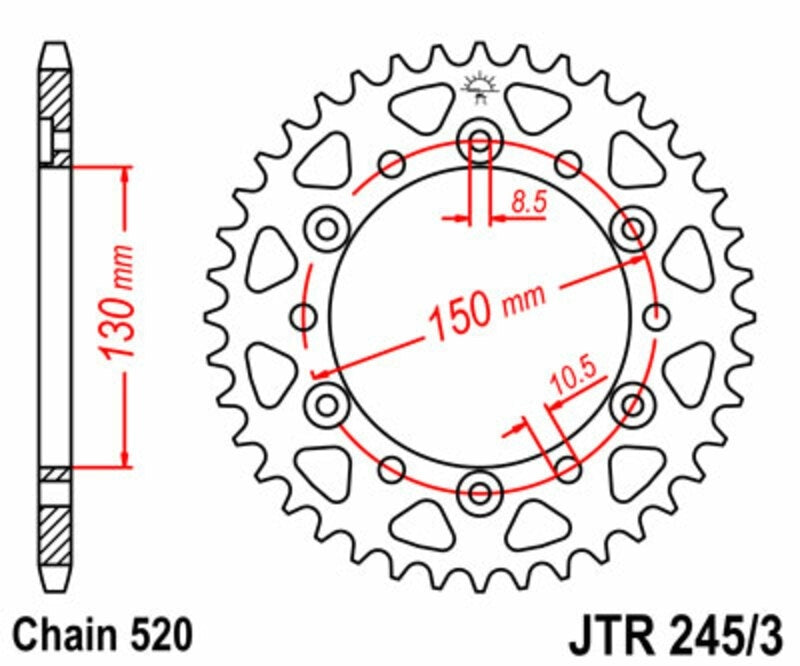 EK kettingkit 520 SRX2 15/45 – 108 schakels, JT stalen achtertandwiel – art. 3068329