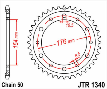 EK kettingkit 530 SRX2 16/44 – 116 schakels, JT stalen achtertandwiel – art. 3068353
