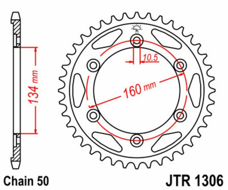 EK kettingkit 530 SRX2 16/40 – 106 schakels, JT stalen achtertandwiel