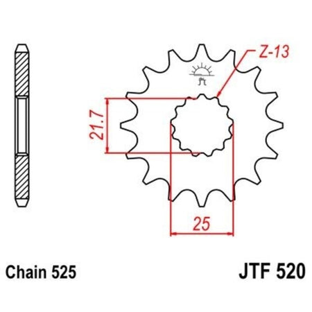 EK kettingkit 525 SRX2 16/45 – 108 schakels, JT stalen achtertandwiel – art. 3068496