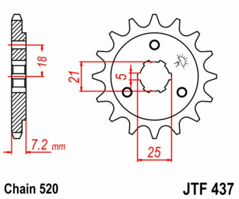 EK kettingkit 520 ZVX3 16/42 – 114 schakels, JT stalen achtertandwiel – art. 3068502
