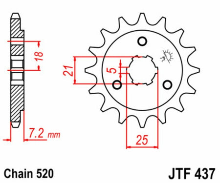 EK kettingkit 520 ZVX3 16/42 – 114 schakels, JT stalen achtertandwiel – art. 3068502