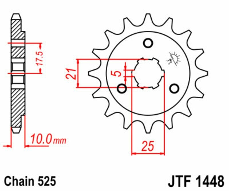 EK kettingkit 525 SRX2 15/43 – 110 schakels, JT stalen achtertandwiel – art. 3068506