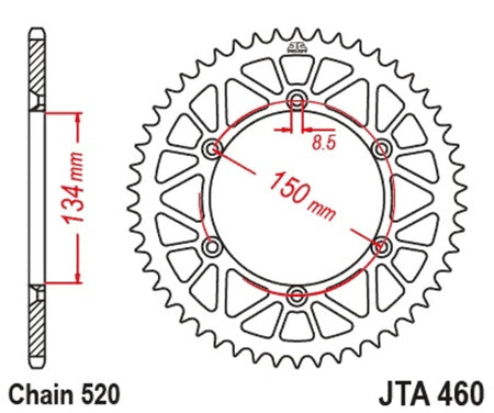 EK kettingkit 520 MRD7 13/48 – 114 schakels, JT aluminium achtertandwiel – art. 3068517