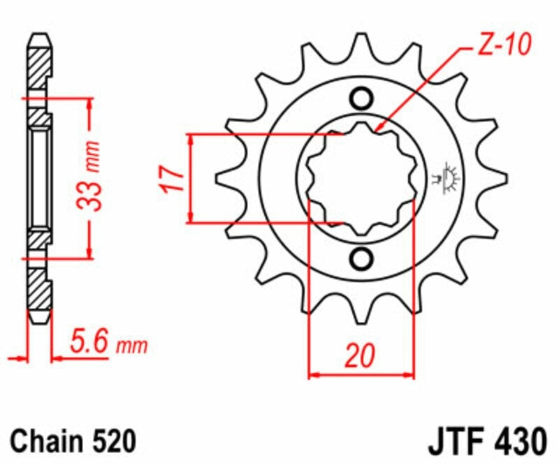 EK kettingkit 520 M3 13/48 – 114 schakels, JT aluminium achtertandwiel – art. 3068518