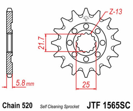 EK kettingkit 520 MRD7 13/50 – 114 schakels, JT aluminium achtertandwiel – art. 3068546