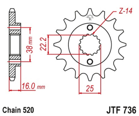 EK kettingkit 520 SRX2 15/46 – 104 schakels, JT stalen achtertandwiel – art. 3068578