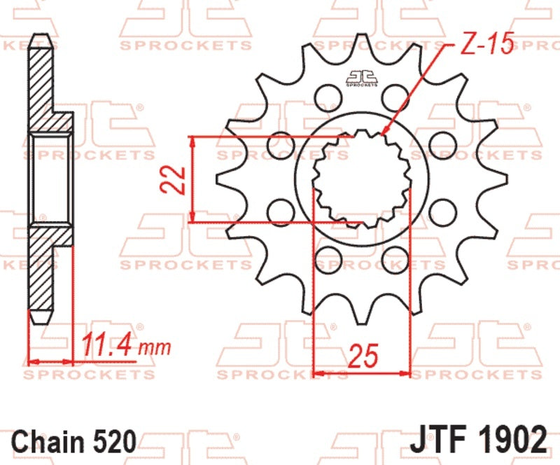 EK kettingkit 520 SRX2 15/45 – 116 schakels, JT aluminium achtertandwiel – art. 3068614