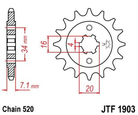 EK kettingkit 520 SRX2 14/45 – 112 schakels, JT stalen achtertandwiel – art. 3068617