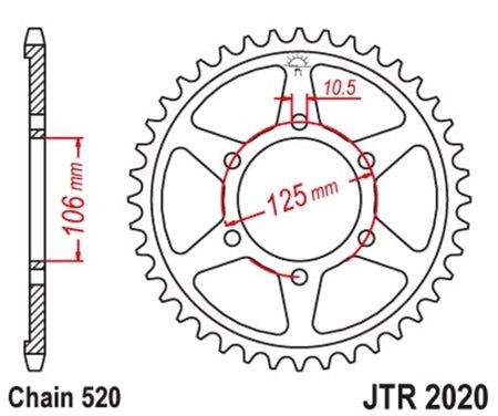 EK kettingkit 520 ZVX3 17/41 – 102 schakels, JT stalen achtertandwiel