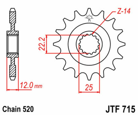 EK kettingkit 520 SRX2 12/48 – 112 schakels, JT aluminium achtertandwiel
