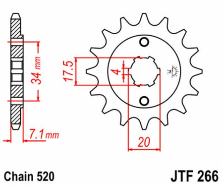 EK kettingkit 520 SRX2 13/50 – 110 schakels, JT zelfreinigend achtertandwiel – art. 3068686