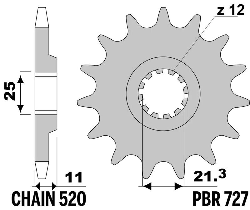 EK kettingkit 520 SRX2 14/52 – 118 schakels, PBR aluminium achtertandwiel – art. 3068923