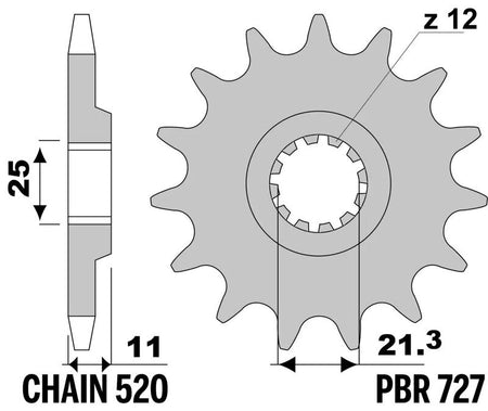 EK kettingkit 520 SRX2 14/52 – 118 schakels, PBR aluminium achtertandwiel – art. 3068923