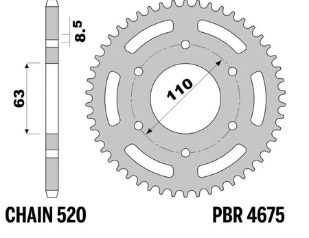 EK kettingkit 520 SRX2 14/42 – 110 schakels, PBR aluminium achtertandwiel – art. 3068930