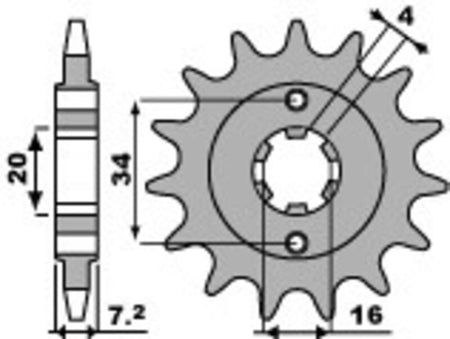 EK kettingkit 520 SRX2 14/42 – 110 schakels, PBR aluminium achtertandwiel – art. 3068930