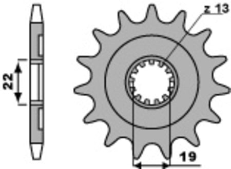 EK kettingkit 520 MRD7 13/52 – 116 schakels, PBR stalen achtertandwiel – art. 3068975