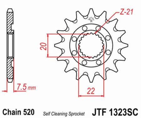 EK kettingkit 520 M3 13/52 – 116 schakels, JT aluminium achtertandwiel – art. 3069237