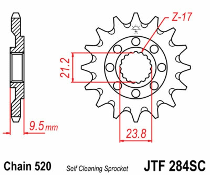 EK kettingkit 520 M3 13/50 – 114 schakels, JT aluminium achtertandwiel – art. 3069238