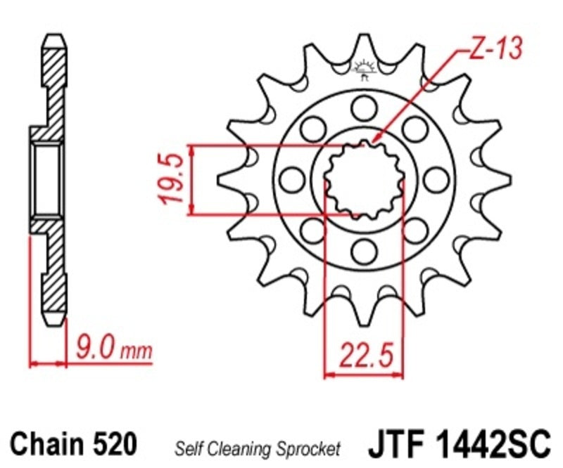 EK kettingkit 520 M3 13/49 – 114 schakels, JT aluminium achtertandwiel – art. 3069254