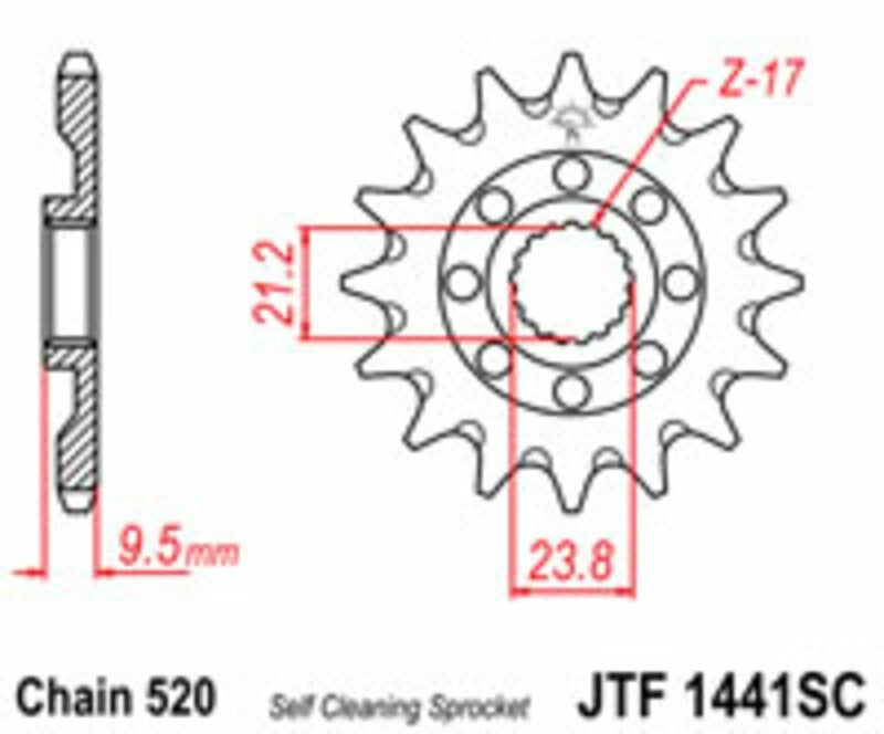 EK kettingkit 520 M3 13/50 – 114 schakels, JT aluminium achtertandwiel – art. 3069263