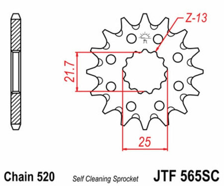 EK kettingkit 520 M3 14/50 – 114 schakels, JT aluminium achtertandwiel – art. 3069299